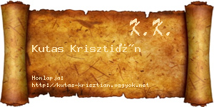 Kutas Krisztián névjegykártya